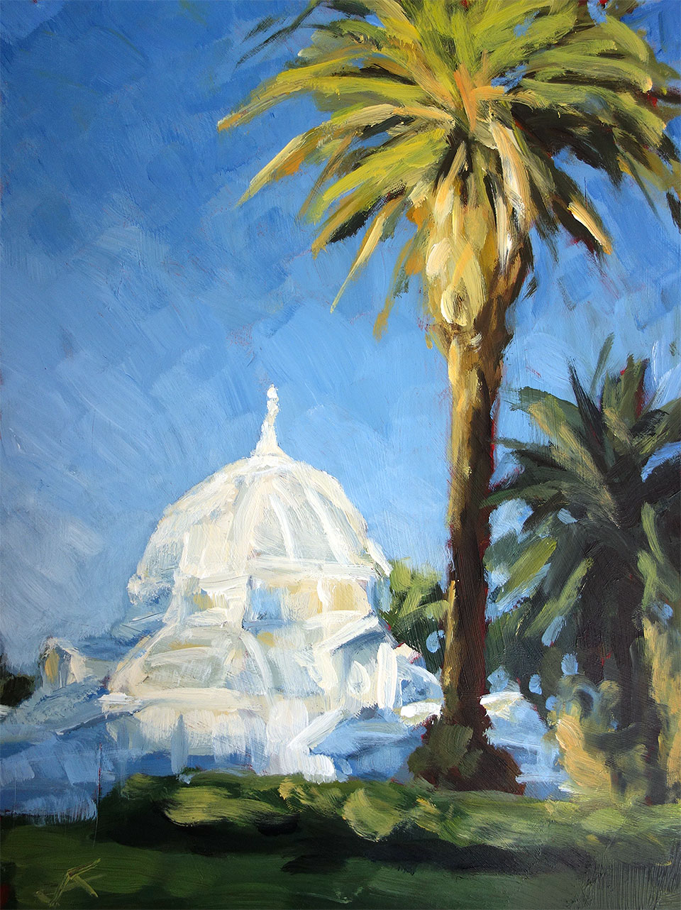 j farnsworth painting of the conservatory of flowers