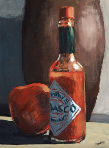 j farnsworth acrylic painting of tabasco