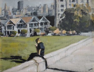 j farnsworth painting of figure at the park